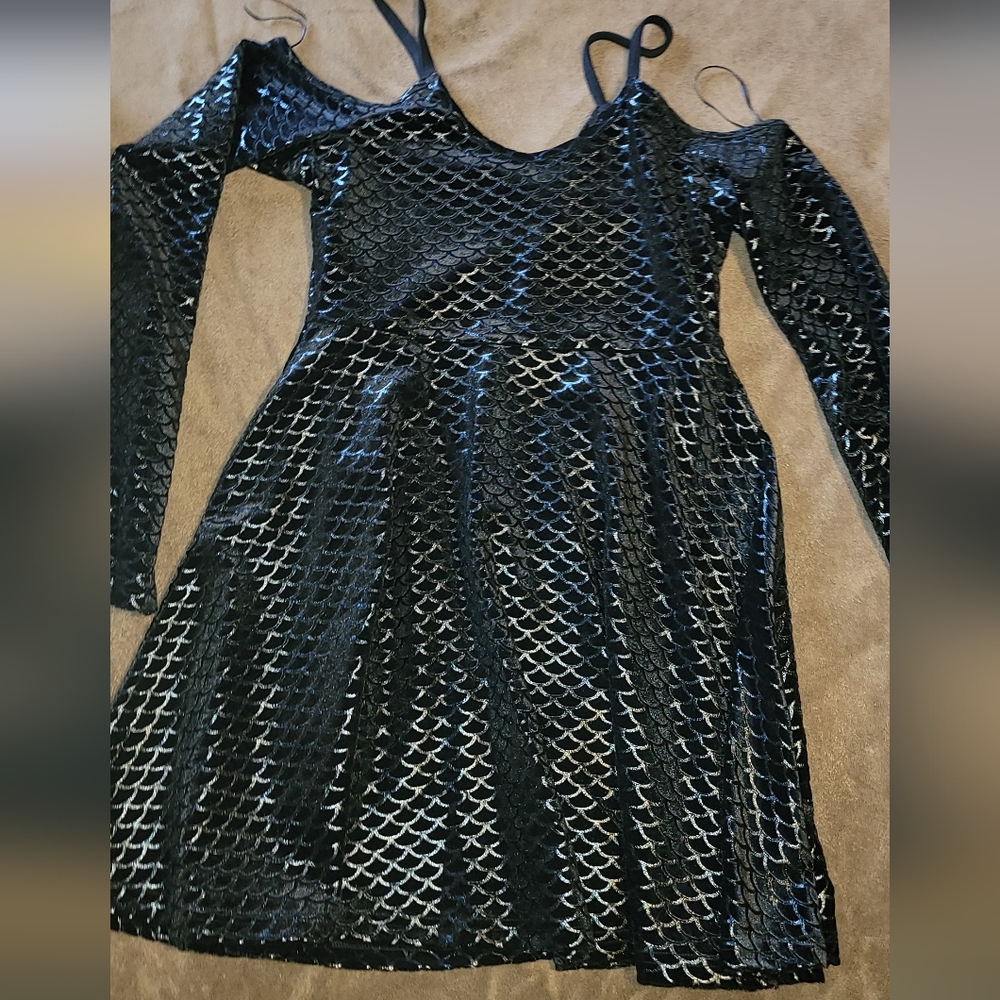 Killstar off-shoulder black mermaid dress